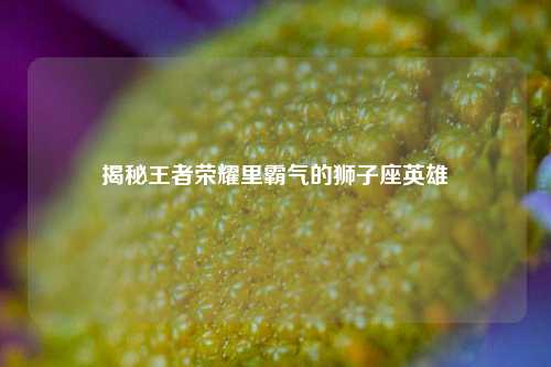 揭秘王者荣耀里霸气的狮子座英雄