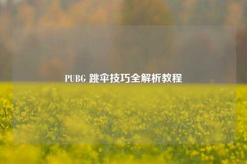 PUBG 跳伞技巧全解析教程
