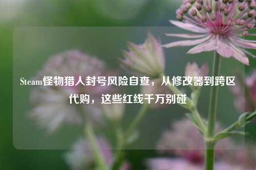 Steam怪物猎人封号风险自查，从修改器到跨区代购，这些红线千万别碰