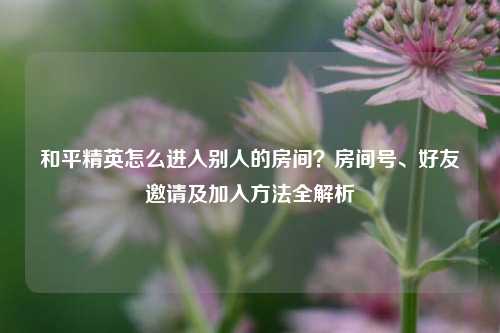 和平精英怎么进入别人的房间？房间号、好友邀请及加入方法全解析