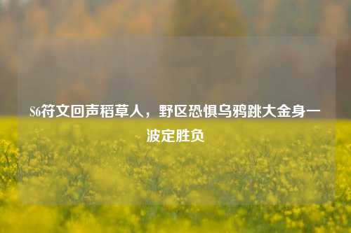 S6符文回声稻草人,野区恐惧乌鸦跳大金身一波定胜负