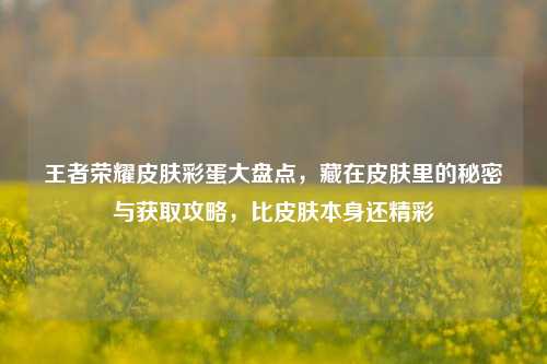 王者荣耀皮肤彩蛋大盘点，藏在皮肤里的秘密与获取攻略，比皮肤本身还精彩