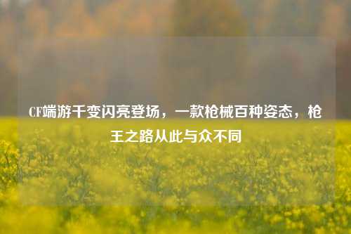 CF端游千变闪亮登场，一款枪械百种姿态，枪王之路从此与众不同