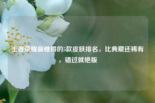王者荣耀最难得的5款皮肤排名，比典藏还稀有，错过就绝版